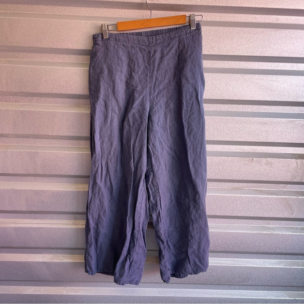 Flax cropped linen wide leg